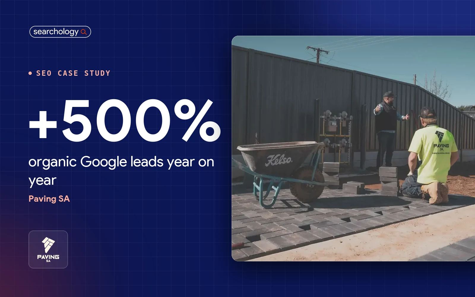 500% increase YoY in organic google leads for adelaide paving contractor